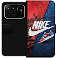 Miniatyrbild 1 av 3: Xiaomi Mi 11 Ultra Plånboksfodral Nike Logotyp Röd Blå Sneaker Stil Sport Fashion Populärt Swoosh Motiv Träningskläder Grafisk Ikon