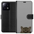 Miniatyrbilde 1 av 3: Xiaomi 13 Lommeboketui Grå Kattblikk - stilren katte design m