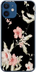 Kompatibelt Mobilskal till Apple iPhone 12 mini Floral Pattern Black