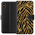 Miniatyrbillede 1 af 3: Apple iPhone X Tegnebogsetui Guld & Glitter