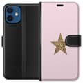 Kompatibelt Lommeboketui til Apple iPhone 12 mini Leopard stjerne
