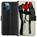 Miniatyrbillede 1 af 3: Apple iPhone 12 Pro Max Tegnebogsetui Hånd bundet i Palæstinas farver - kraftfuldt symbol for frihedsbevægelsen