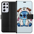Pikkukuva 1 / 3: Samsung Galaxy S21 Ultra 5G Lompakkokotelo Stitch Koirapuku Lilo & Stitch Disney Hauska Design Sininen Avaruusolento Sarjakuva Hahmo Suosittu Lapsille