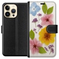 Miniatyrbillede 1 af 3: Apple iPhone 14 Pro Max Tegnebogsetui Pressede blomster