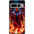Pikkukuva 1 / 3: Google Pixel 7 Pro Läpinäkyvä kuori Ronaldo Inferno - jalkapallolegenda liekeissä