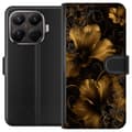 Kompatibel Tegnebogsetui til Xiaomi 15T Pro Gylden Noir-blomstring sort