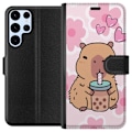 Miniatyrbillede 1 af 3: Samsung Galaxy S22 Ultra 5G Tegnebogsetui Kawaii Capybara Hjer