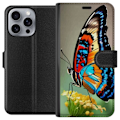 Miniatyrbillede 1 af 3: Apple iPhone 16 Pro Max Tegnebogsetui Sommerfugl Natur Sommer Motiv Vinger Farverig Design Populær Dekoration Grafisk Eksotisk Tema