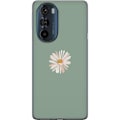 Pikkukuva 1 / 3: Motorola Edge 30 Pro Läpinäkyvä kuori Vihreä Minimalikukka - tyylikäs kukka vihreällä taustalla