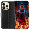 Miniatyrbillede 1 af 3: Apple iPhone 15 Pro Tegnebogsetui Ronaldo Inferno - fodboldhelt i flammer