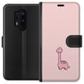 Kompatibelt Lommeboketui til OnePlus 8 Pro Rosa dinosaur