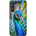 Pikkukuva 1 / 3: Samsung Galaxy S24+ Läpinäkyvä kuori Pavun Sulat Värikäs Design Lintuaihe Eksoottinen Graafinen Suunnittelu Luonto Ylellinen Koristelu