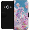 Miniatyrbillede 1 af 3: Samsung Galaxy Xcover 3 Tegnebogsetui Enhjørning Candy Pastel Kawaii Motiv Sød Populær Farve Grafisk Trend Børne Motiv Fantasy Art