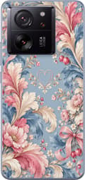 Kompatibelt Mobilskal till Xiaomi 13T Blomsterornament blå