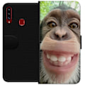 Miniatyrbillede 1 af 3: Samsung Galaxy A20s Tegnebogsetui Chimp Selfie Rolig Grafisk Design Abe Dyremotiv Trendy Sjovt Motiv Populært Urban Kunst Stil