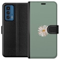 Miniatyrbillede 1 af 3: Motorola Edge 20 Pro Tegnebogsetui Grøn Minimalblomst - stilf