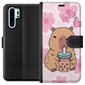 Miniatyrbillede 1 af 3: Huawei P30 Pro Tegnebogsetui Kawaii Capybara Hjerte Anime Stil