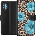 Kompatibel Tegnebogsetui til Samsung Galaxy A32 5G Brun blomsterleopard brun