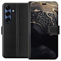 Miniatyrbillede 1 af 3: Samsung Galaxy S25+ Tegnebogsetui Sort guld abstrakt