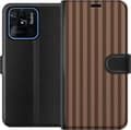 Kompatibel Tegnebogsetui til Xiaomi Redmi 10C Brune kastanjestriber brun