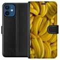 Miniatyrbild 1 av 3: Apple iPhone 12 mini Plånboksfodral Banana Pattern – lekfullt mönster med gula bananer