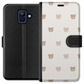 Miniatyrbillede 1 af 3: Samsung Galaxy A6 (2018) Tegnebogsetui Teddybaggrund - søde teddybjørne mod en blød baggrund