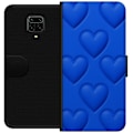 Miniatyrbillede 1 af 3: Xiaomi Redmi Note 9 Pro Tegnebogsetui Blå Hjerter