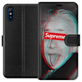 Miniatyrbillede 1 af 3: Xiaomi Redmi 9A Tegnebogsetui Supreme Albert Einstein 3D Motiv Streetwear Design Populær Videnskab Ikonisk Grafisk Urban Kunst