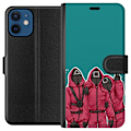 Miniatyrbillede 1 af 3: Apple iPhone 12 mini Tegnebogsetui Squid Game Karakterer Grafisk Design Seriefigurer Populær TV Motiv Asiatisk Stil Spændende Trend