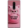 Kompatibel Mobilcover til OnePlus 8 Vred lyserød kat med tekst - kattemotiv i lyserøde nuancer pink