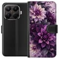 Kompatibel Tegnebogsetui til Xiaomi 15 Lilla georginer lilla