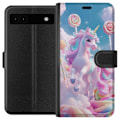 Pikkukuva 1 / 3: Google Pixel 6a Lompakkokotelo Yksisarvinen Candy Pastel Kawaii Suunnittelu Söpö Suosittu Väri Graafinen Trendi Lapsen Teema Fantasia Taide
