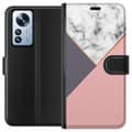 Kompatibel Tegnebogsetui til Xiaomi 12 Pro Marmor Skæring