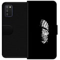 Miniatyrbillede 1 af 3: Samsung Galaxy A03s Tegnebogsetui Keffiyeh-mønster - klassisk sort-hvid palæstinensisk tørklæde med kulturel betydning