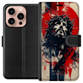 Pikkukuva 1 / 3: Apple iPhone 16 Pro Lompakkokotelo Jeesus ristillä - kristillinen aihe vahvalla symboliikalla uskosta ja toivosta