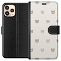 Miniatyrbillede 1 af 3: Apple iPhone 11 Pro Tegnebogsetui Teddybaggrund - søde teddybjørne mod en blød baggrund