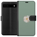 Pikkukuva 1 / 3: Google Pixel 6a Lompakkokotelo Vihreä Minimalikukka - tyylik