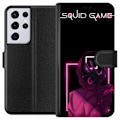 Pikkukuva 1 / 3: Samsung Galaxy S21 Ultra 5G Lompakkokotelo Squid Game Teema Suosittu Sarja Motiivi Graafinen Ikoninen Suunnittelu Aasialainen Popkulttuuri Jännitys D