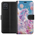 Miniatyrbillede 1 af 3: Samsung Galaxy A71 Tegnebogsetui Enhjørning Candy Pastel Kawaii Motiv Sød Populær Farve Grafisk Trend Børne Motiv Fantasy Art