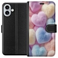 Miniatyrbillede 1 af 3: Apple iPhone 16 Plus Tegnebogsetui Hjerter Kærlighed Grafisk Design Romantisk Motiv Populær Symbol Grafisk Mønster Dekoration