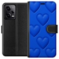 Pikkukuva 1 / 3: Xiaomi Redmi Note 12 Pro Lompakkokotelo Siniset Sydämet