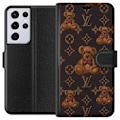 Pikkukuva 1 / 3: Samsung Galaxy S21 Ultra 5G Lompakkokotelo Louis Vuitton Teddykarhu Kuvio Ylellinen Muotisuunnittelu Suosittu Motiivi Muoti-Trendi Ylelliset Asusteet