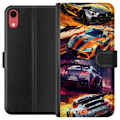 Miniatyrbillede 1 af 3: Apple iPhone XR Tegnebogsetui Rallyfeber - fartfyldt motiv med rallybiler