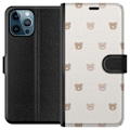 Pikkukuva 1 / 3: Apple iPhone 12 Pro Lompakkokotelo Teddy-tausta - söpöt teddykarhut pehmeällä taustalla