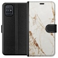 Miniatyrbillede 1 af 3: Samsung Galaxy A71 Tegnebogsetui Hvid marmor