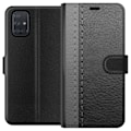 Miniatyrbillede 1 af 3: Samsung Galaxy A71 Tegnebogsetui Sort & Grå Læder