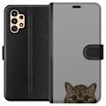 Miniatyrbillede 1 af 3: Samsung Galaxy A13 Tegnebogsetui Grå Katteblik - stilfuld kat