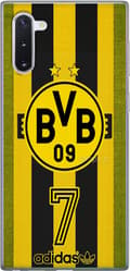 Kompatibelt Mobildeksel til Samsung Galaxy Note10 Gulsvart fotball-emblem med striper