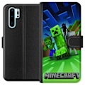 Miniatyrbillede 1 af 3: Huawei P30 Pro Tegnebogsetui Minecraft Creeper mobilskal i klassisk grön pixelstil