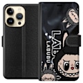 Miniatyrbillede 1 af 3: Apple iPhone 15 Pro Tegnebogsetui <nl>Labubu Black Energy - Sort mønster i gade stil